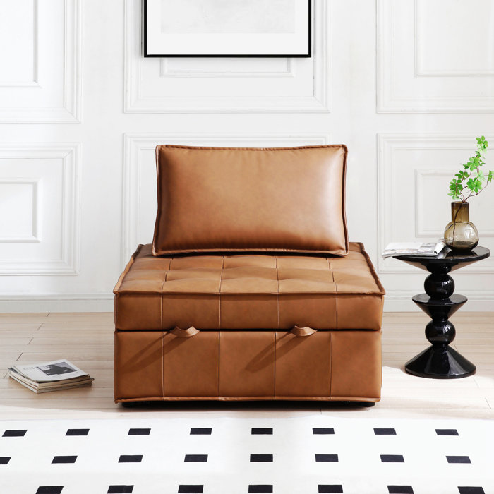 Latitude Run® 35.51'' Wide Tufted Convertible Chair, Lazy Sofa, Small